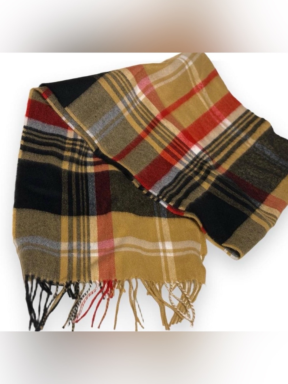 Vintage Old Money 100% Cashmere Plaid Scarf | Made in Germany